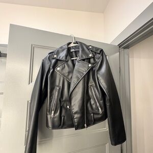 Zara Black Leather Jacket for Men